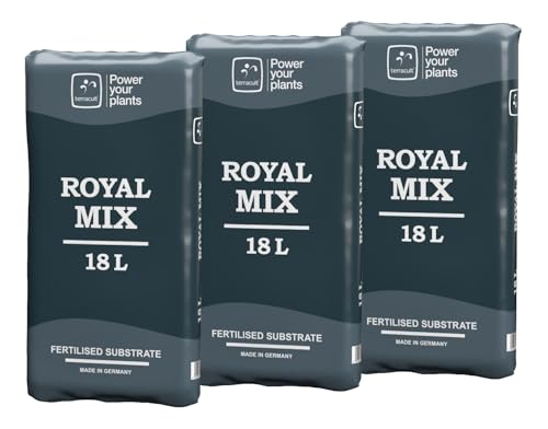 Terracult Royal Mix – Topfsubstrat mit Perlite, pH 5,6, Trichoderma, für gesundes Wachstum von Kulturpflanzen, Nährstoffversorgung bis zu 6 Wochen - 3x18 Liter