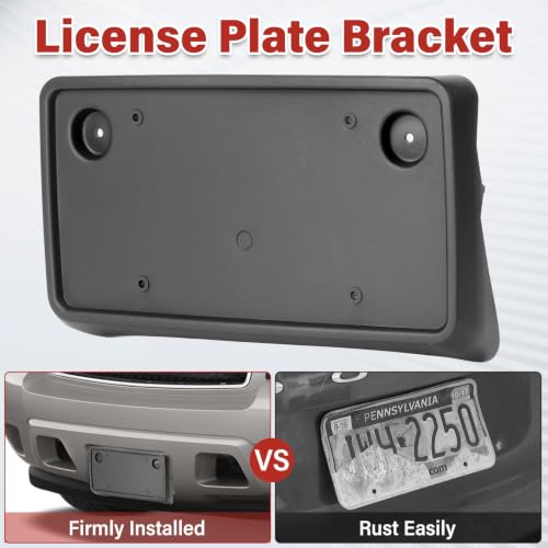 Image of License Plate Bracket Accessories for Chevrolet Chevy Avalanche 2007-2013, Suburban 1500 2500 2007-2014, Tahoe 2007-2014, Front Bumper License Plate Holder Replacement Frame Black Mount