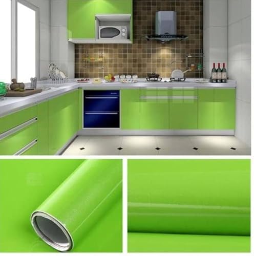 Image of ONETON Glossy Light Gren Contact Paper Decorative Self Adhesive Counter Top Peel and Stick Wallpaper for Kitchen Cabinets Shelf Drawer Liner Desk Dresser (Parrot Green Glossy WP, 24x200 inch)