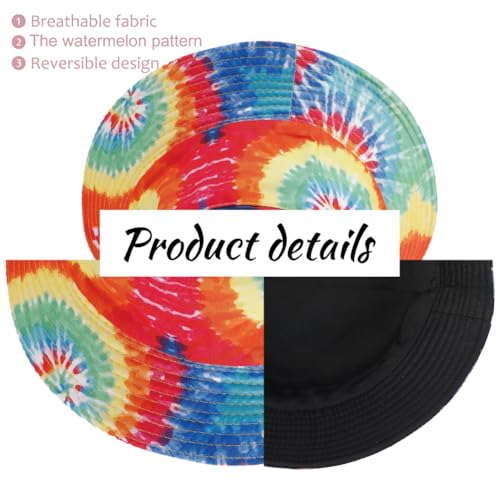 Image of Reversible Bucket Hat for Women Summer Travel Fisherman Cap, Girls Cute Double Side Wear Bucket Cap