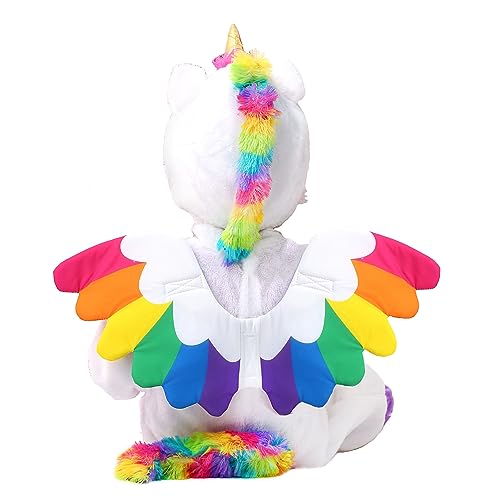 Spooktacular Creations Unicorn Costume, Jumpsuit With Wings And Star Wand For Kids Halloween Dress Up Party (Medium (8-10 Yrs)) #TOP2