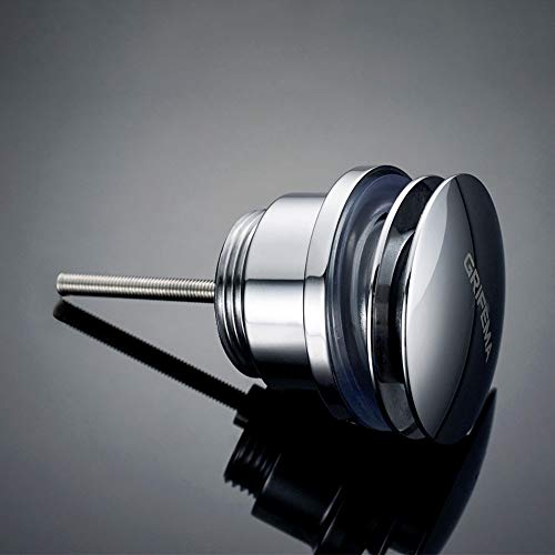 Ibergrif M20509, Universal Ablaufgarnitur Ventil für Waschbecken, mit Überlauf, Chrom, Silber