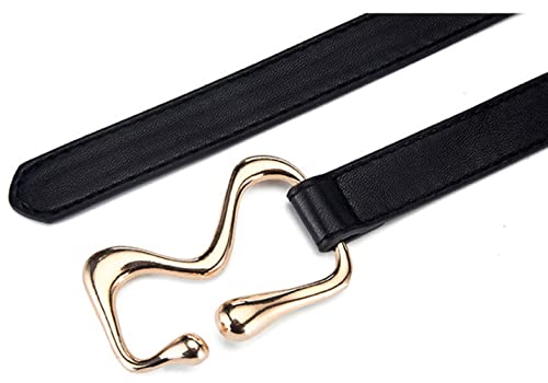Women Tie a Knot Golden Buckle PU Leather Corset Belt Waist Belts4
