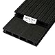 Woodstore24 WoodoRhodos Komplettset 2,4 m - Anthrazit - Bodenbelag Terrasse - Rutsch- & Wetterfest - Breite: 120 mm, Stärke: 20 mm (anthrazit, Muster)