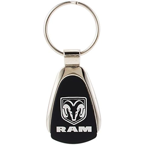 Au-TOMOTIVE GOLD Tear Drop Metal Key Ring for Dodge RAM (Black) Cover