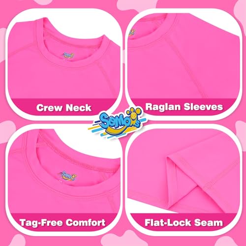 Image of Semois Boys Rash Guard Swim Shirt Short Sleeve Swimwear Toddler Kids Youth Rashguard Water Shirt UPF+ 50 Quick Dry Shirt
