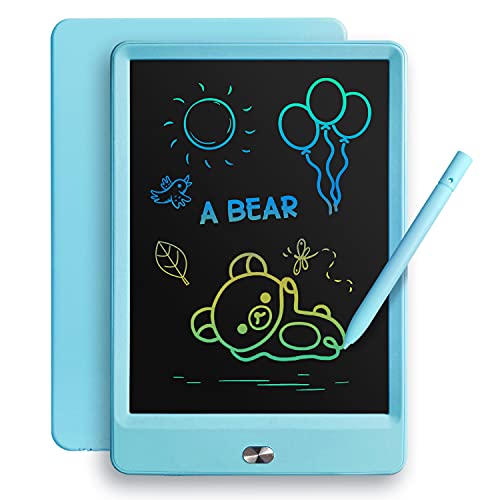 TEKFUN LCD Writing Tablet Doodle Board, 8.5inch Colorful Drawing Tablet Writing Pad, Boys Gifts Toys for 3 4 5 6 7 Year Old Boys, Homeschool Sketch Toys Toddler Doodle Pad Kids Drawing Board (Blue)