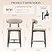 COLAMY Counter Height Bar Stools Set of 4, Kitchen Bar Stools with Back, Mid Century Modern Upholstered, with Wood Legs for Kitchen Island Dining Room, Beige
