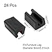 Kyuionty 24 Pack Rectangle Plastic Furniture Feet, 8mm U Shaped Chair Legs Tips Protectors Non-Slip Chair Foot Floor Glides Plastic Foot Pads (Black)
