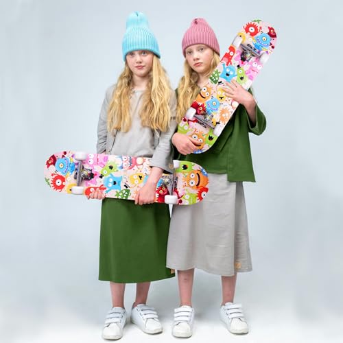 Image of Skateboards for Beginners Kids Boys Girls and Adults,31''x8'', 7-Layer Maple, Double Kick Concave, Fascinating Cool, Solid&Durable
