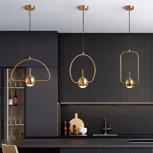 Lustre géométrique LED 5W et suspension acrylique réglable pour salon et chambre
