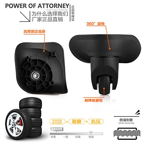 Trunk Wheels, 360 Degree Swivel Luggage Mute Wheel Suitcase Replacement Repair Wheels Parts Spinner(2 Pair/Set)3