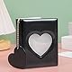runrayay 3-Zoll-Mini-Fotoalbum Kpop Fotokartenhalter mit Anhänger, schwarzes Herz, hohler Kartenordner, Fotoalbum Kpop Fotokartenhalter, 32 Taschen