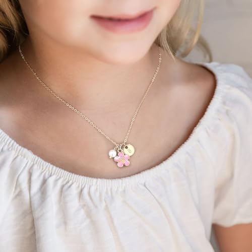 Flower Girl Proposal Gifts, Personalized Initial A-Z Letter Daisy Flowers Necklace Wedding Bridal Party Favors for Flower Girl3
