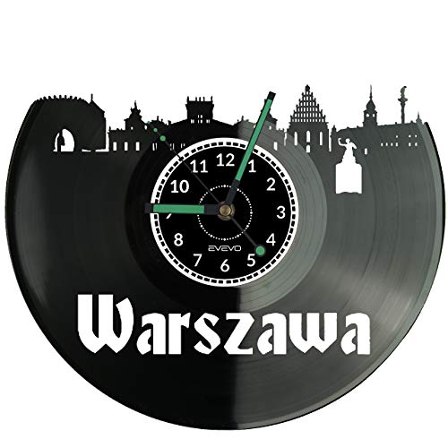 Horloge murale décorative vinyle Varsovie idée cadeau originale - 3