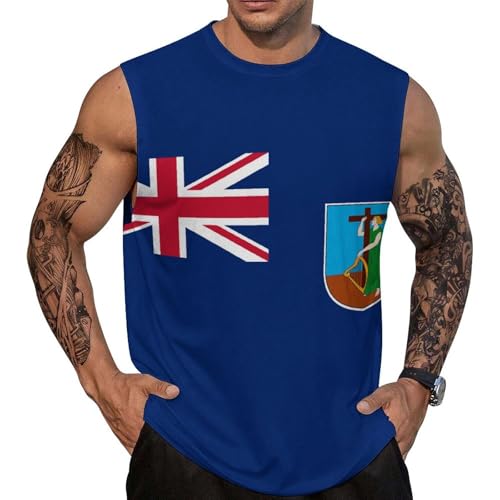 Image of Flag of Montserrat Men's Tank Tops Sleeveless Muscle Shirts Workout Crew Neck Vest Tee
