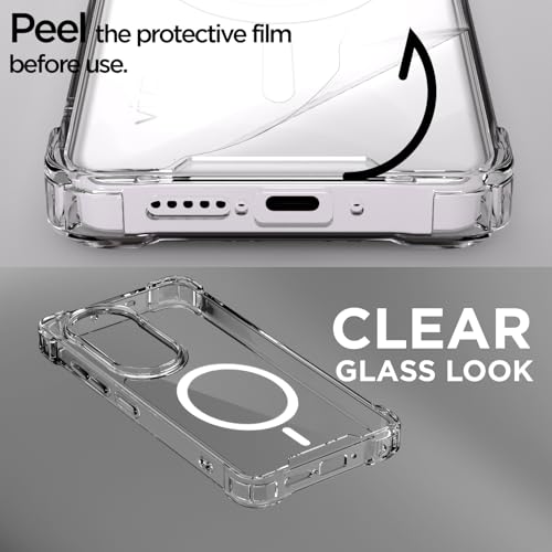 Image of Amazon Basics Back Cover for Vivo T4R 5G / Vivo V50e 5G / Vivo V50 5G Mag-Safe Shockproof PC + TPU Protective Case Magnetic Support Bumper Case (Transparent Mag-Safe)