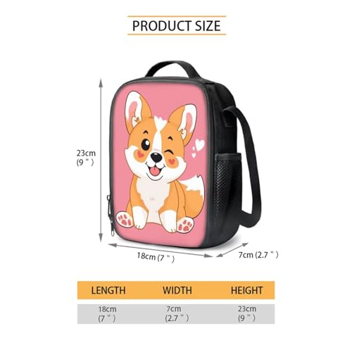 Corgi Backpack for School 5t 6 Years Girls with Lunch Box Cute Animal School Bag and Lunch Bag Set for Primary Middle School 15 Inch Bookbag/Lunchbox for Kids Pencil Case4