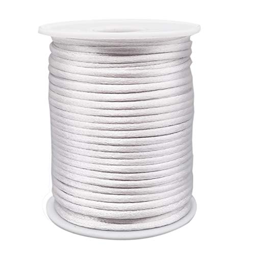 INSPIRELLE 3mm White Satin Cord Rattail Silk Cord...