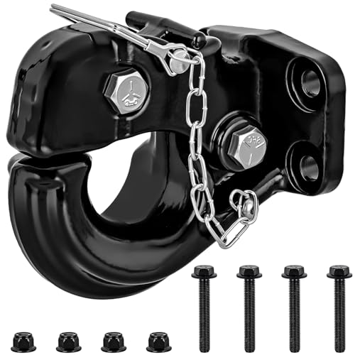 Image of Nilight Pintle Hook Hitch with Mounting Kit 30,000 lbs, Fits 2-1/2 to 3-Inch Lunette Ring, Mount Required, 15Ton Hitch Receiver fit for Pintle Hook Mount
