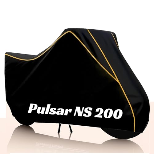 Image of Kayme Ns 200 Water Resistance Bike Cover Heavy Duty Premium Taffeta Motorcycle Cover | UV Protection, Dustproof, All Weather, Scratchproof, Two Wheeler Body Cover with Elastic Bottom (Black Yellow)