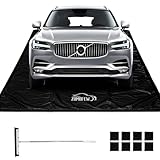 Containment Mat, Non-Slip Garage Floor Mat, Heavy Duty Waterproof Garage Car Mat for Snow Ice Water and Mud with Squeegee(8'6" x 22')