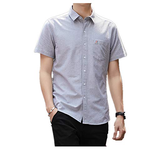Preisvergleich Produktbild NOBRAND Herren Kurzarmhemd, dünn, lässig, Baumwolle Gr. L, grau