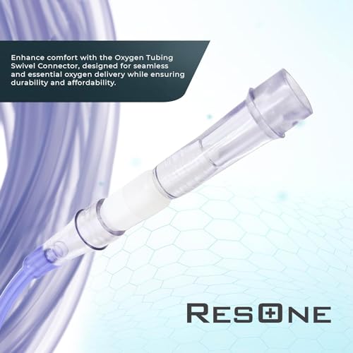 Image of ResOne Oxygen Tubing Swivel Connector, 5‑Pack - Male /Female 360 Rotating O2 Hose Coupler for Standard Oxygen Tubing, Leak‑Resistant Barbed Design