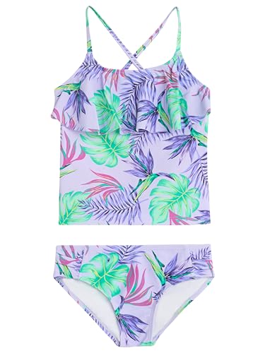 Image of Kanu Surf Girls' Charlotte Flounce Tankini Beach Sport 2-piece Swimsuit