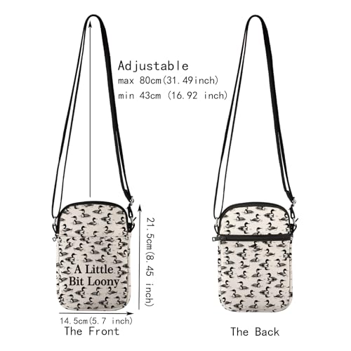 JXGZSO Funny Bird Pun A Little Bit Loony Crossbody Bag Loon Bird Gift Loon Lover Gift2