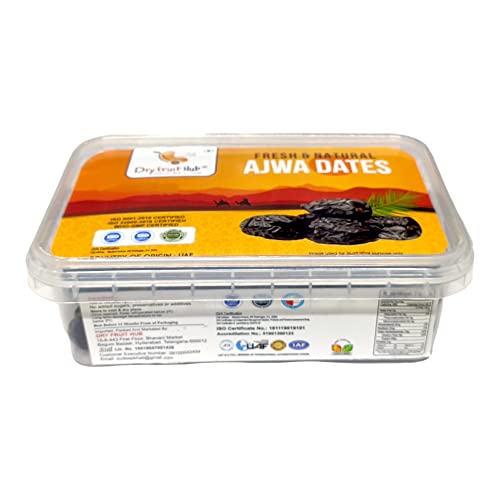 Image of Dry fruit hub Ajwa Dates 1kg | Khajoor | Ajwa dates original | Authentic Madina Dates | Natural, Soft & Sweet | Handpicked, Fresh & Hygienically Packed | Ready to Eat Pack Of 2