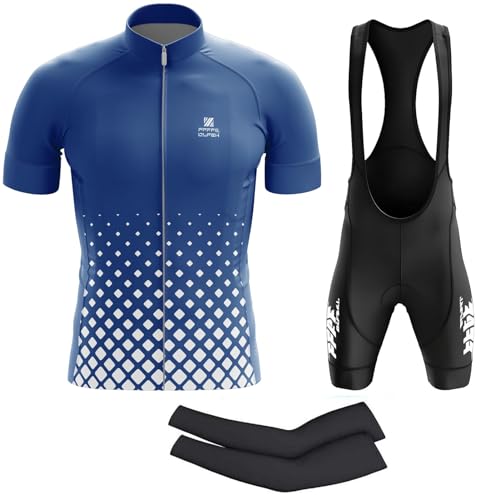 Vêtements Cyclisme Pro Homme Tenue Cycliste Manche Courte, Été Jerseys VTT et Cuissard à Bretelle avec 9D Gel Coussin Vêtement Cycliste et Combinaison de...