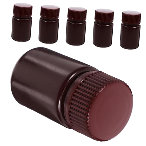 CIYODO 6pcs Water Sample Bottles Plastic Dark Brown Liquid Bottles Lab Reagent for Reagent