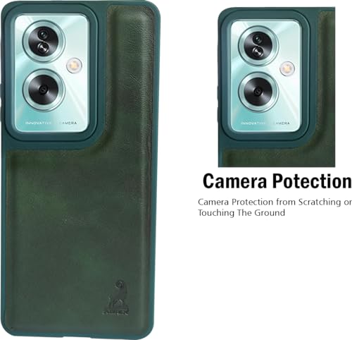 Image of AIBEX Shield Back Cover Case Compatible with Oppo A79 5G Back Cover | Flexible Vegan Leather | Full Camera Protection | Raised Edges | Super Soft-Touch | Bumper Case
