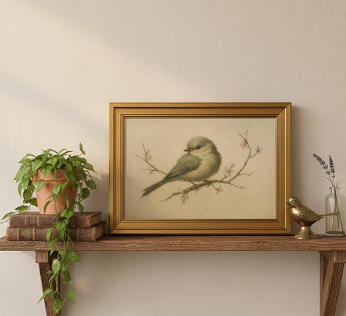 Image of NALEPS Vintage Bird Framed Wall Art, Bird Pictures Wall Decor 12x16 In