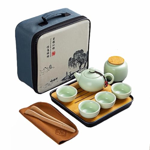 【Retrò ed Elegante】Questo set da tè in ceramica è realizzato in materiale ceramico durevole e si caratterizza per una costruzione robusta. Il set di teiere all-in-one è perfetto per gli amanti del tè e dispone di un beccuccio liscio che permette al tè di fluire senza problemi.