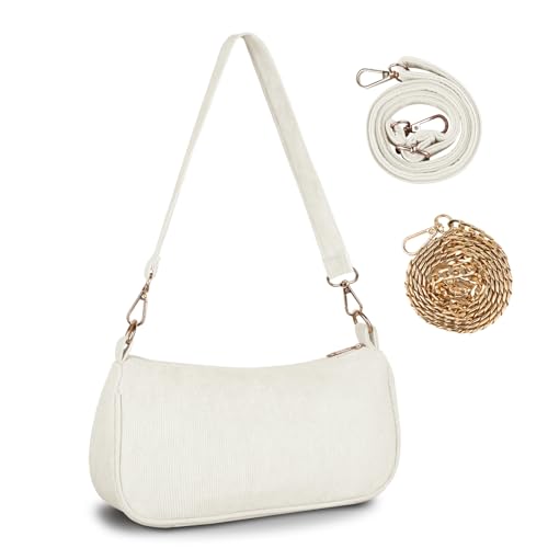 FITDON Handtasche Damen Klein Umhängetasche, Cord Hobo Bag...