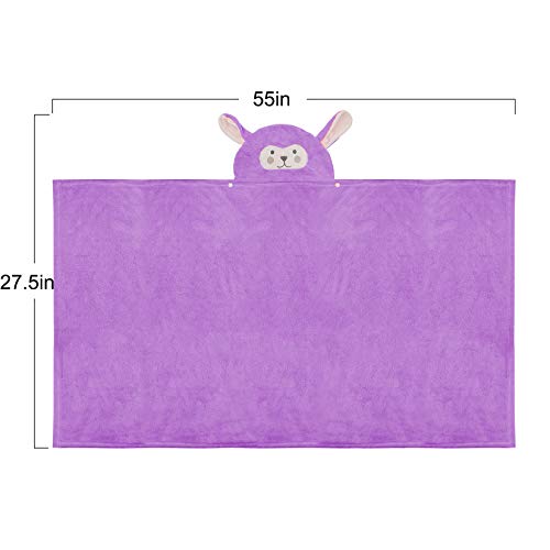 Image of ROMASA Baby Bath Towel Ultra Soft Hooded Towel Highly Absorbent Bathrobe Blanket Toddlers Shower Gifts for Boys Girls-27.5 inch x 55 inch (Purple)