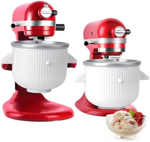 Ice Cream Maker Attachment for Kitchenaid Stand Mixer,2-Quart Frozen Yogurt - Ice Cream & Sorbet Gelato Maker,Fits 4.5 5 6 7qt Kitchenaid Stand Mixer