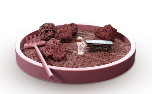 InnoZen Mars Landing Zen Garden Japanese Decor- Zen Sand Garden for Desk- Drift sandscape- Sand Tray Therapy kit- Zen Garden for Desk - Zen Decor - Desktop Zen Garden Tray
