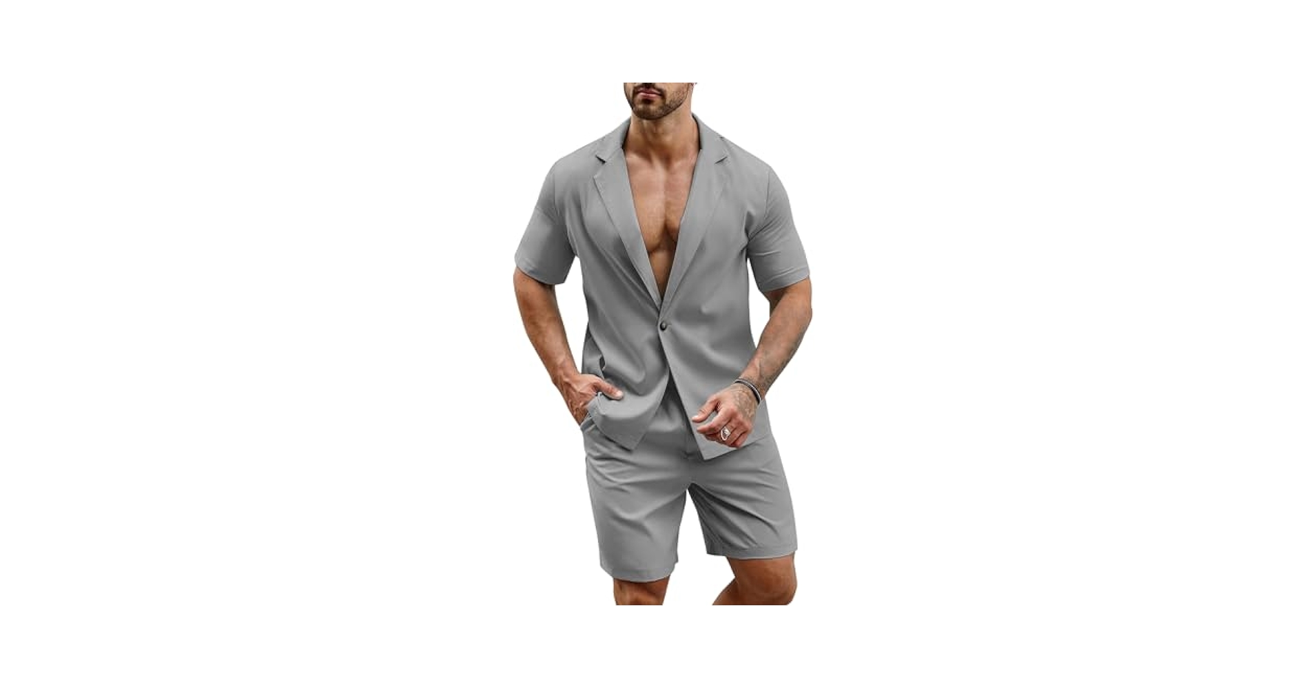 EDITCOZY Men's Hawaiian Shirt Sets Short Sleeve Shirt Beach