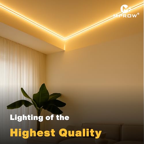 Image of MPROW 3 Meter LED Rope Light | 120 LEDs /Meter Waterproof Strip Light | Cove Light for False Ceiling, Diwali, Balcony & Indoor Decoration (Warm White)