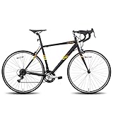 bicicletas Hiland Bicicleta de Carretera 700c de Acero, 14 velocidades, Color Negro