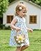 Aura Vane Baby Girl Summer Dress Clothes 3-6 Months Newborn Infant Girl Dresses 2 Pack Cute Fashion Crewneck Blue + Flower Dress for Baby Girls