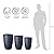 Kante 18.1/20.5/22.4 Inch Tall Round Concrete Planter Set of 3, Large Planter Pot with Drainage Hole and Rubber Plug, Ideal for Porch, Front Door, Patio, Garden, Charcoal