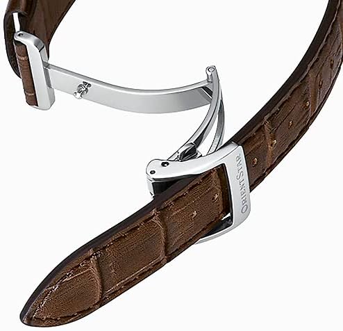 Tri-fold push-type clasp on Orient Star watch band