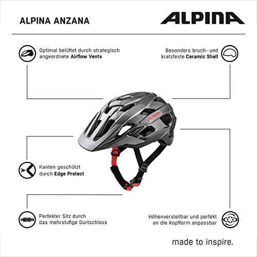 ALPINA ANZANA, Casco da Bicicletta Unisex Adulto