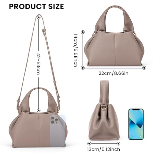 Image of JQWYGB Cloud Pouch Dumpling Clutch Purse Women Tote Shoulder Retro Crossbody Bag with Removable Strap