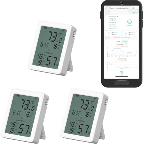 YoLink Indoor Thermometer Hygrometer with LCD, 3-Pack, YS8023