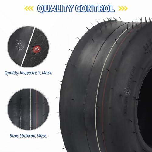 2 Pack 11x4.00-5 Tubeless Tires for Zero Turn Mowers